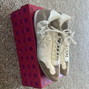 Tory Burch Women's White and Tan Sneakers-